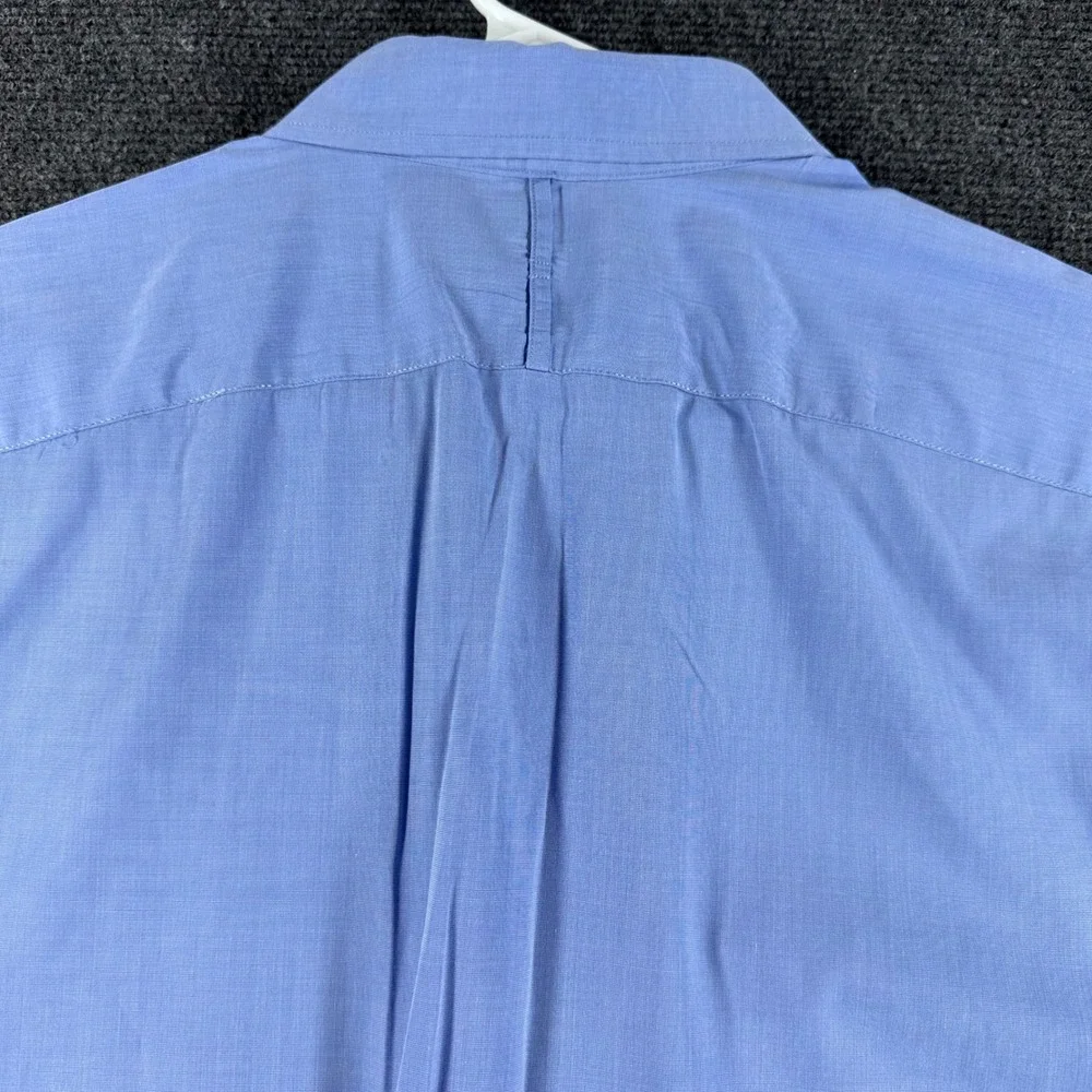 Banana Republic Button Down Mens XL Blue Luxe Stretch Poplin Grant Slim Fit
